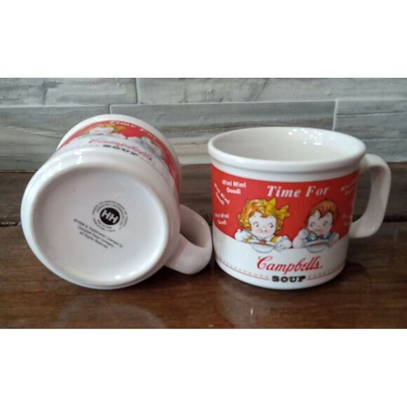 Campbell's Soup Mugs 2 Cups "Time For" 14 oz. 1998 Houston Harvest VTG GC Fall - Picture 5 of 7